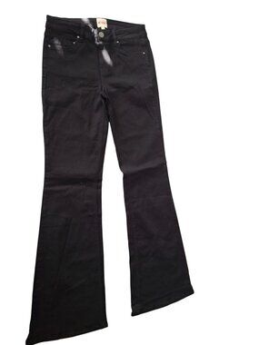 CB Black Flared Jeans Womens 9 Stretch Y2K Retro Minimalist Wide Leg Denim